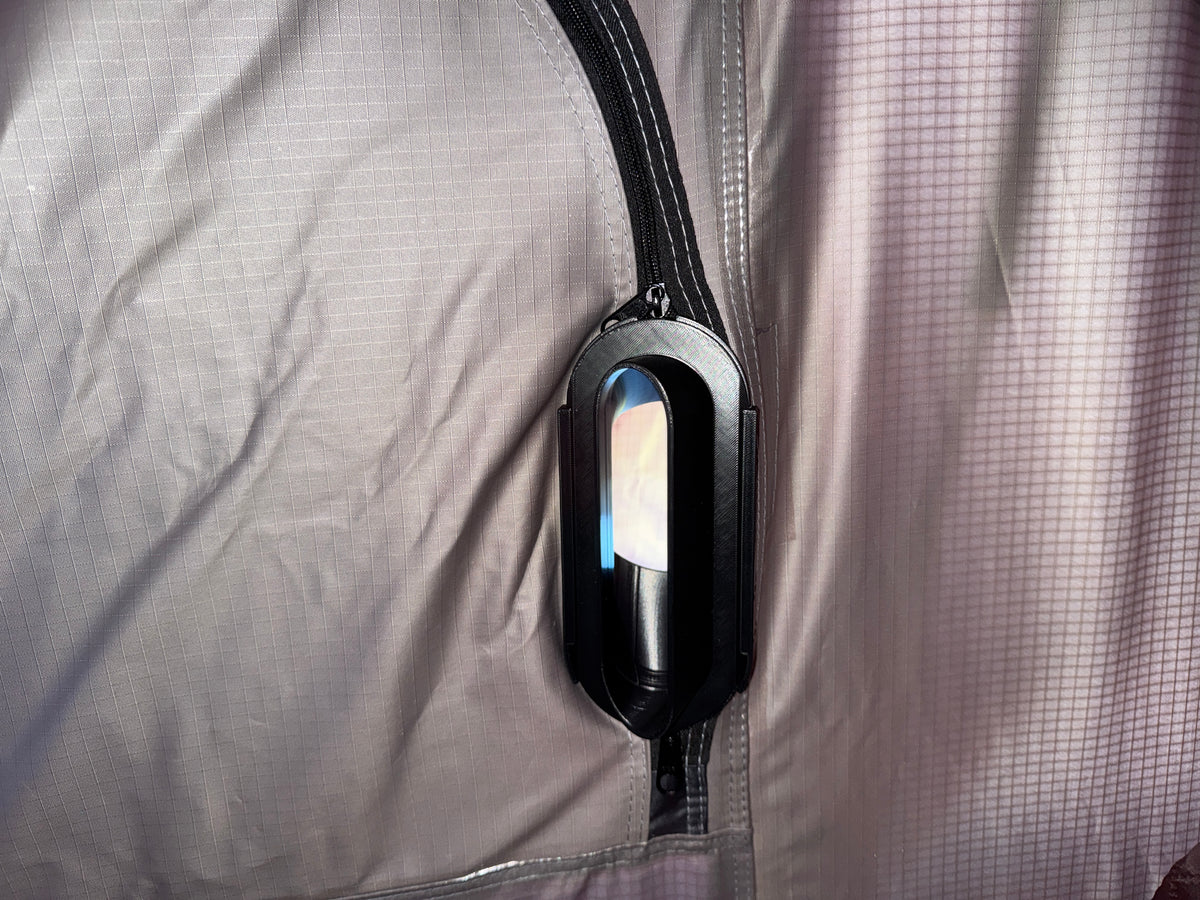 Tent zipper vent adapter fitted to a rooftop tent zip to accept the BYD Shark 6 AC duct